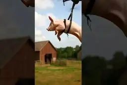 مشاهده خوک پرنده در آسمان + عکس