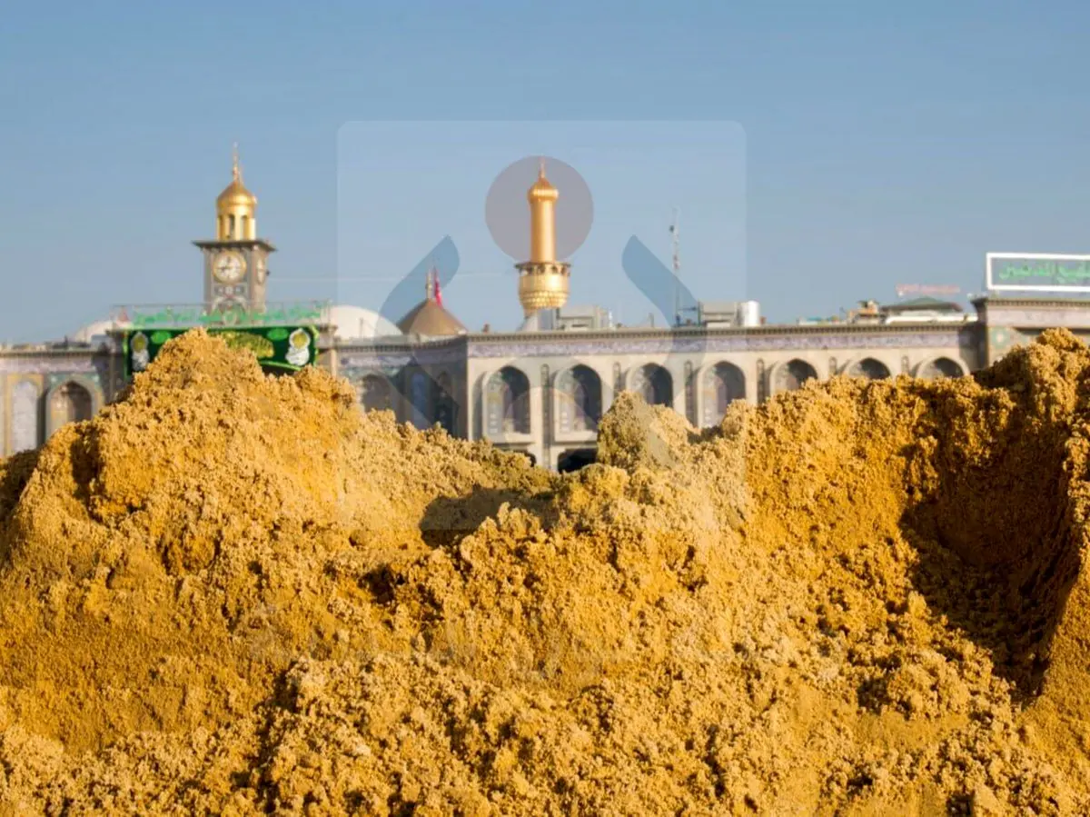 نمایان شدن شن زرد در نزدیکی حرم امام حسین (ع) / این همان شن صحرای کربلا است که واقعه کربلا در آن رخ داد